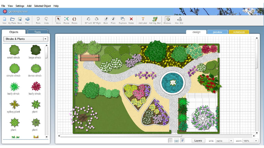 Интерфейс программы Garden Planner