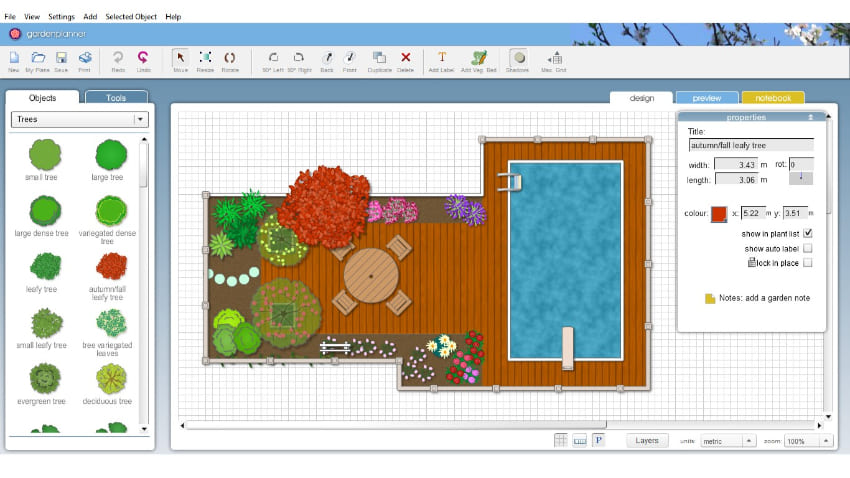 Интерфейс программы Garden Planner