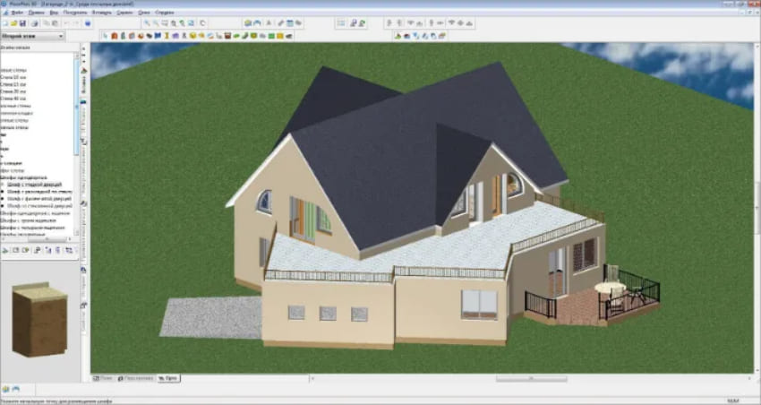 Интерфейс программы FloorPlan 3D