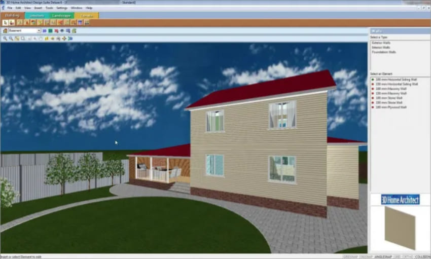 Интерфейс программы 3D Home Architect