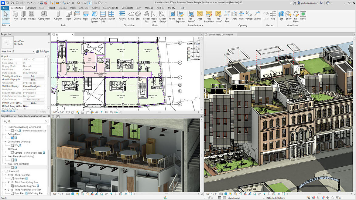 Интерфейс программы Revit