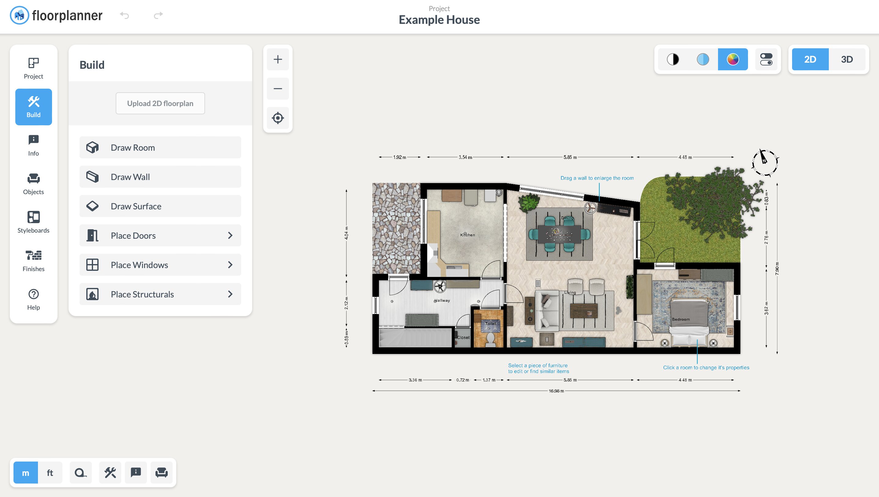 Интерфейс программы FloorPlanner