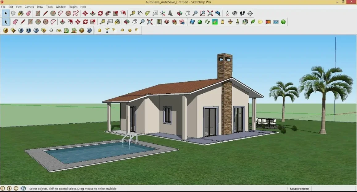 Интерфейс программы Google Sketchup