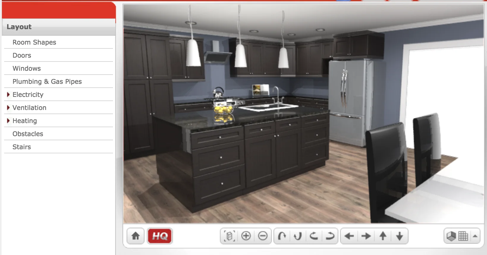 Интерфейс программы Home Stratosphere Kitchen Design Software