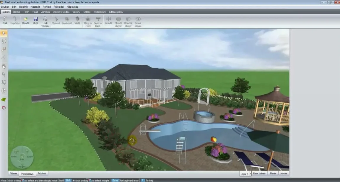 Интерфейс программы Realtime Landscaping Architect