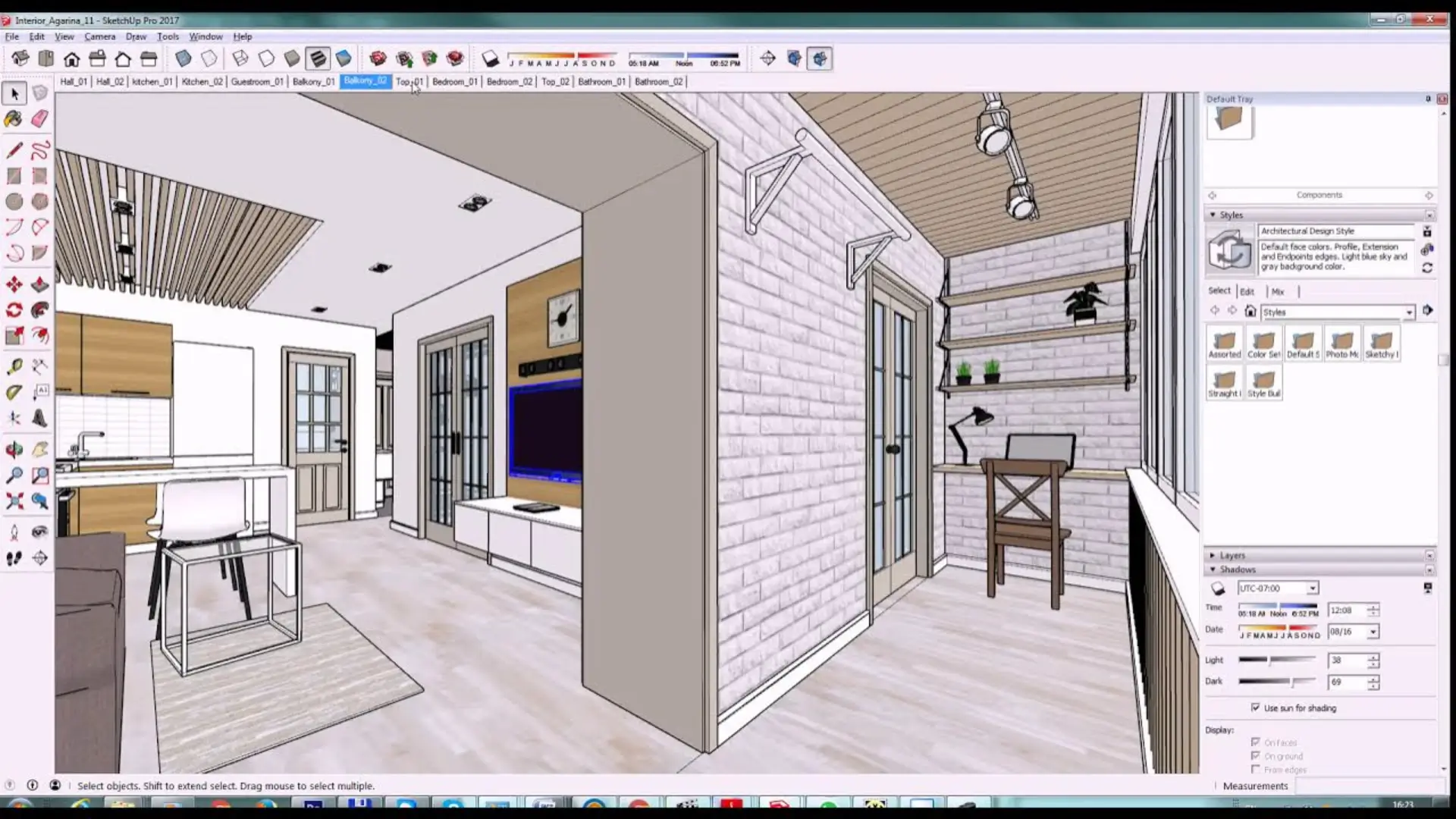 Интерфейс программы Google Sketchup