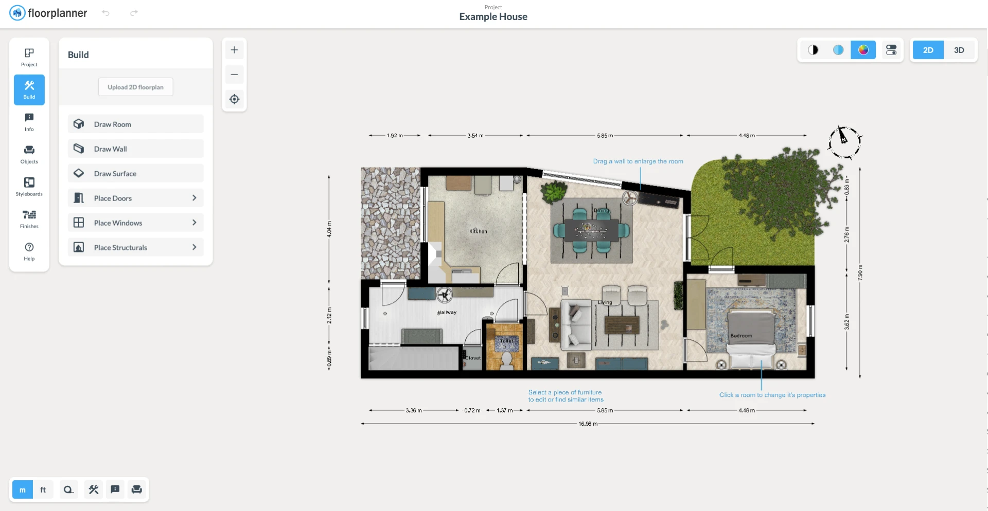 Интерфейс программы Floorplanner